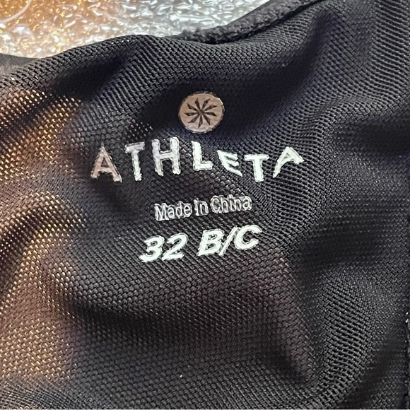 Athleta Black White Slash Stripe Blousy Tankini TOP  - 32 B/C - Picture 6 of 11